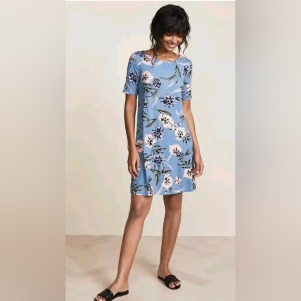 Yumi Kim Livi Shift Jersey Dress Wild Flowers Blue Size XXS NWT